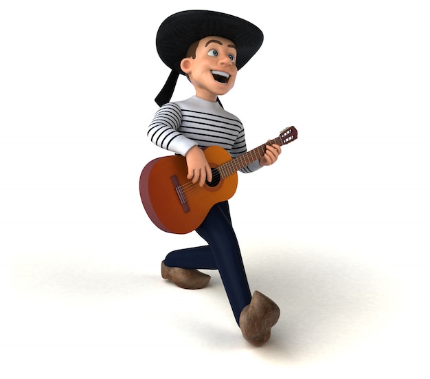 Personnage breton de dessin animé 3d amusant