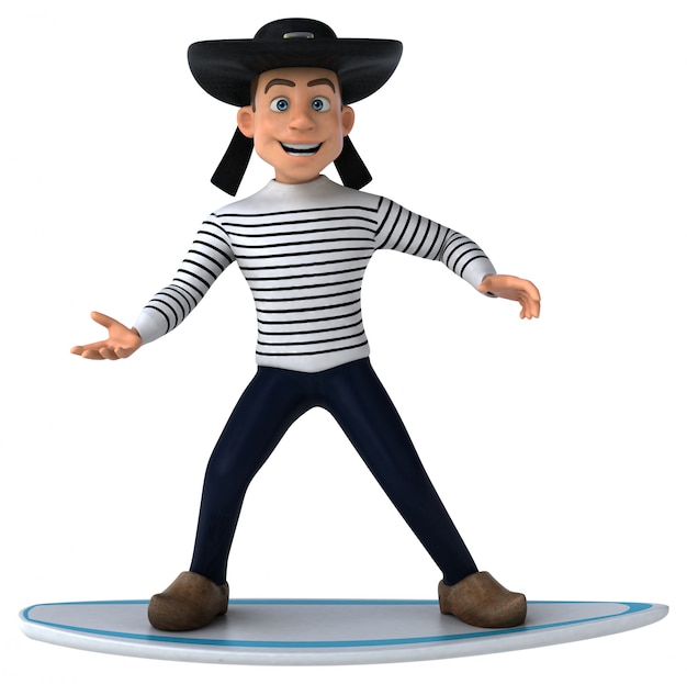 Personnage breton de dessin animé 3d amusant