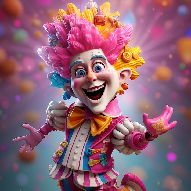 Un personnage de carnaval amusant rendu en 3D