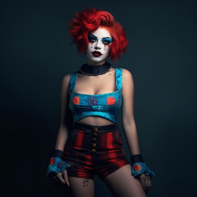 personnage de clown cicatrisé