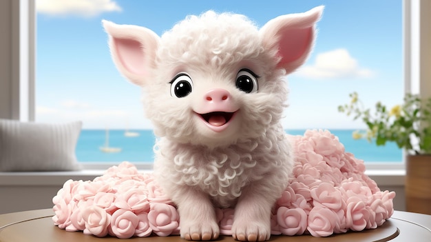 Photo le personnage de cochon de dessin animé 3d