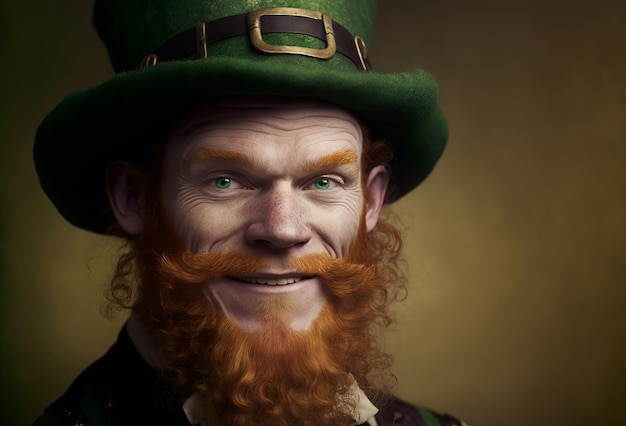 Personnage de conte de fées lutin irlandais traditionnel ai générative