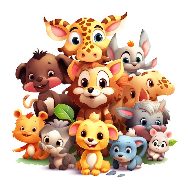 Le personnage de Cute Animals Group 3D