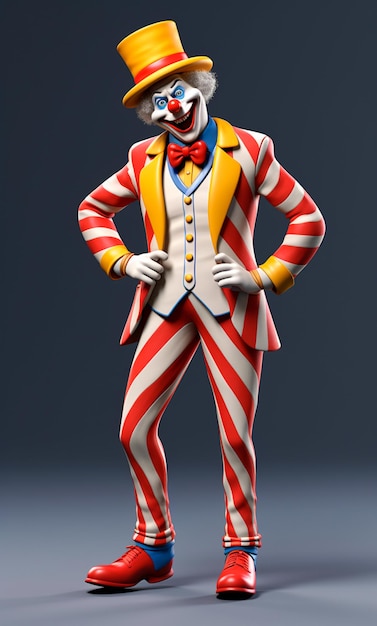 Personnage de dessin animé 3D d'un clown