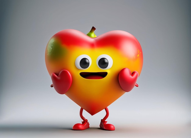 Personnage de dessin animé 3D de fruits