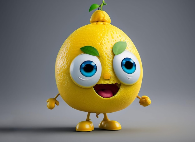 Photo personnage de dessin animé 3d de fruits