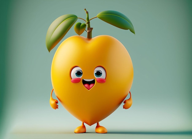 Personnage de dessin animé 3D de fruits