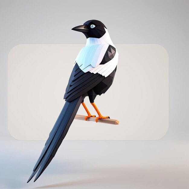 Le personnage de dessin animé en 3D de Magpie