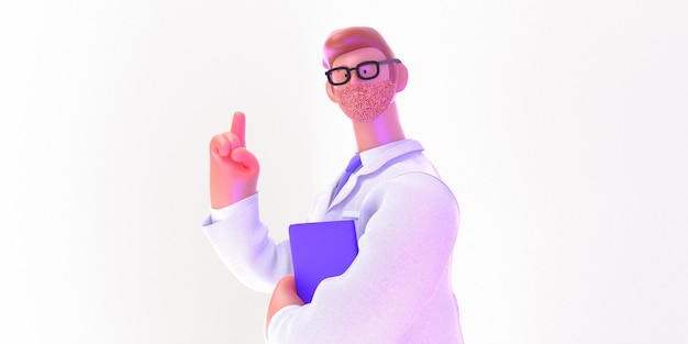 Photo personnage de dessin animé en 3d médecin