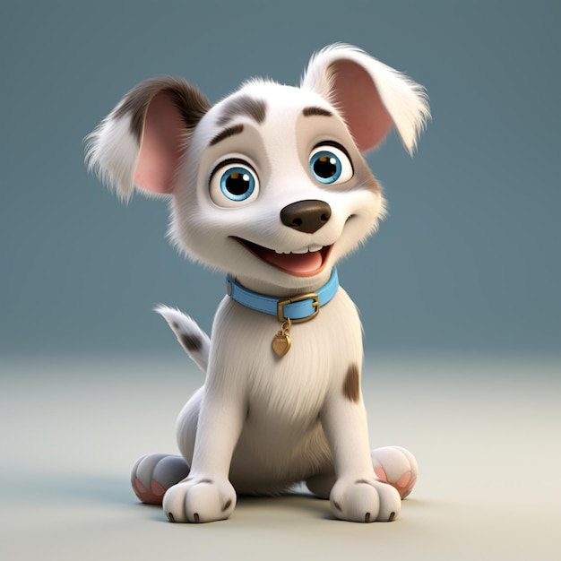 Personnage de dessin animé en 3D d'un mignon chien