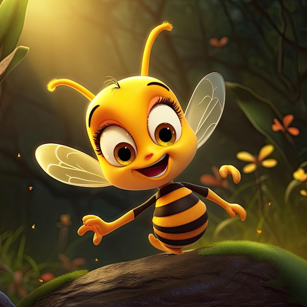 Le personnage de dessin animé de l'abeille