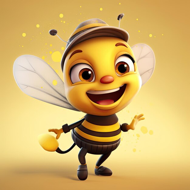 Photo le personnage de dessin animé de l'abeille