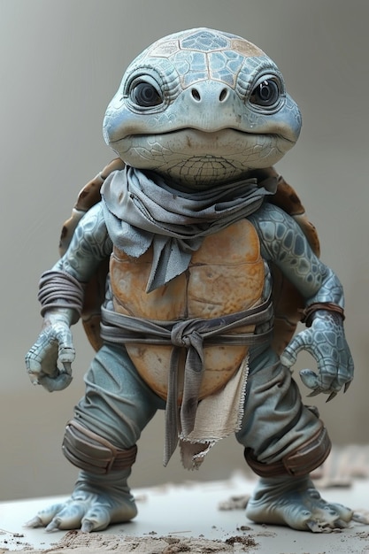 Le personnage de dessin animé de l'athlète tortue illustration 3D