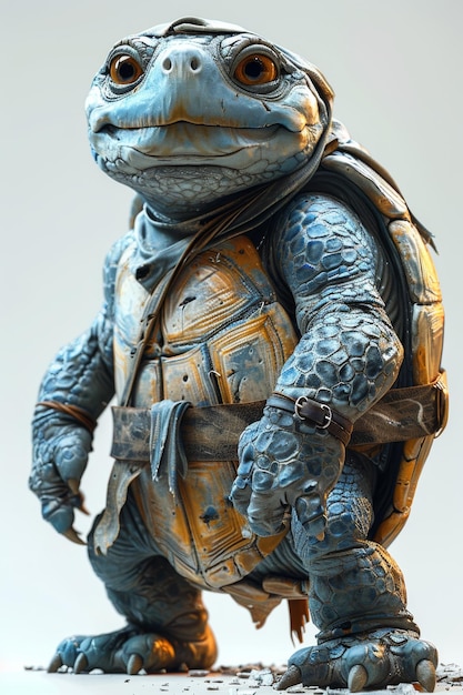 Le personnage de dessin animé de l'athlète tortue illustration 3D