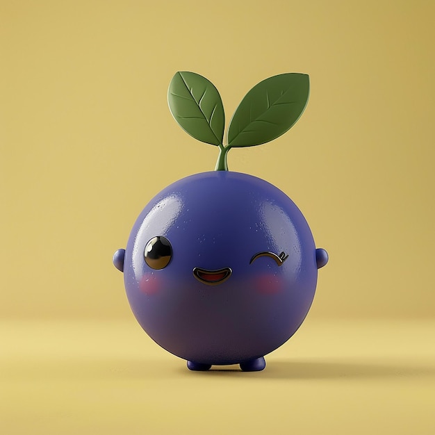 Le personnage de dessin animé Blueberry en 3D