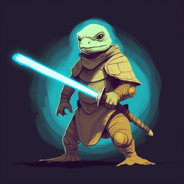 Photo un personnage de dessin animé chameleon squirtle