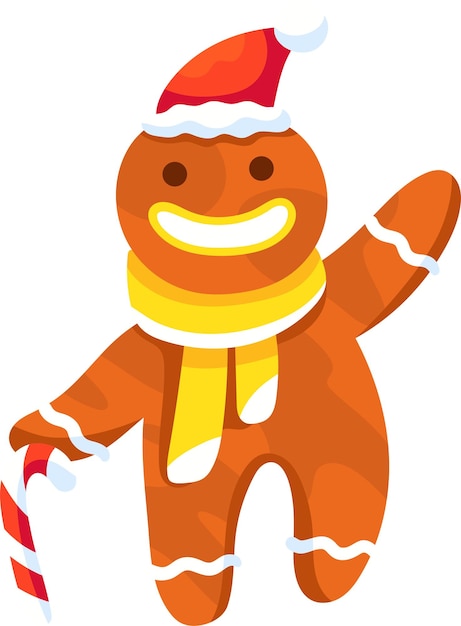 un personnage de dessin animé avec un chapeau de Père Noël et une écharpe