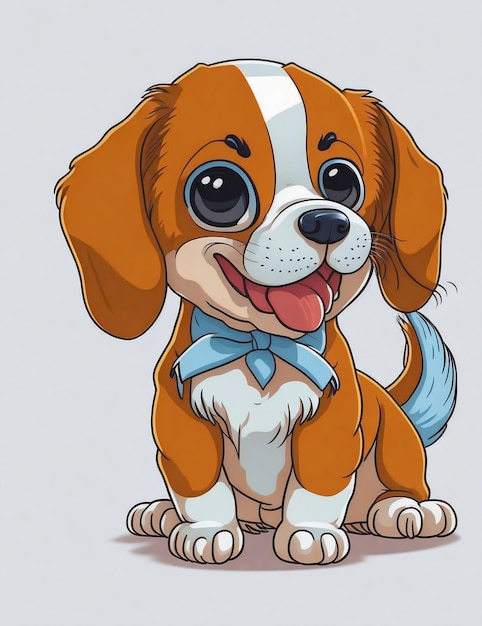 personnage de dessin animé de chien mignon