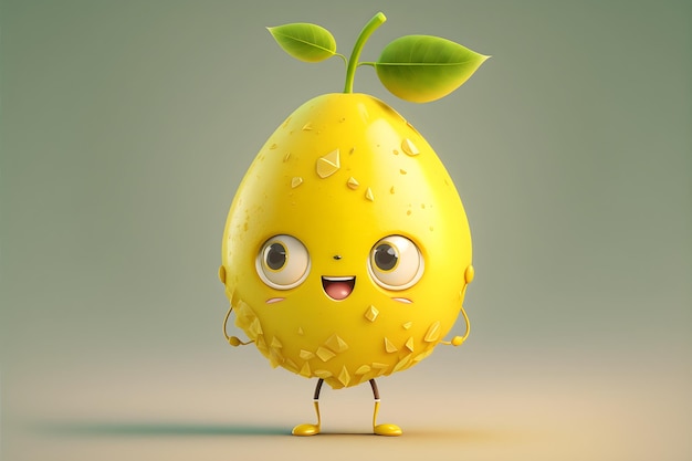 personnage de dessin animé de citron