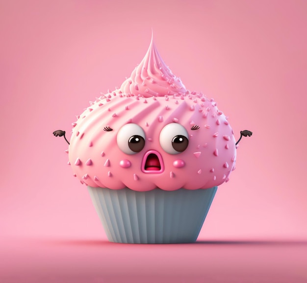 Personnage de dessin animé cupcake