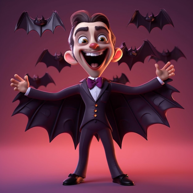 Photo personnage de dessin animé drôle de dracula