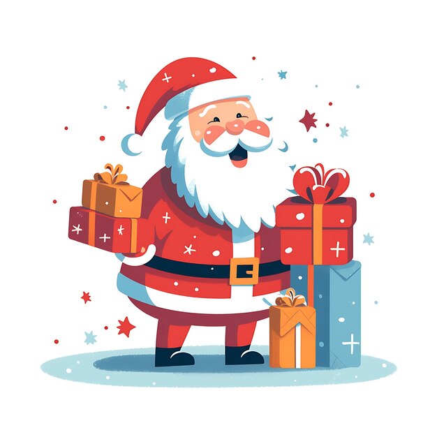 Le personnage de dessin animé du Père Noël Noël joyeux drôle heureux mignon Père Noël vacances d'hiver