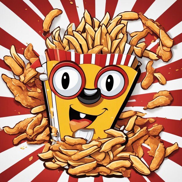 Photo un personnage de dessin animé avec des frites