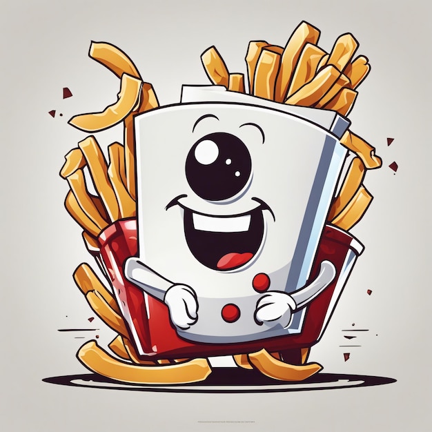 Un personnage de dessin animé avec des frites