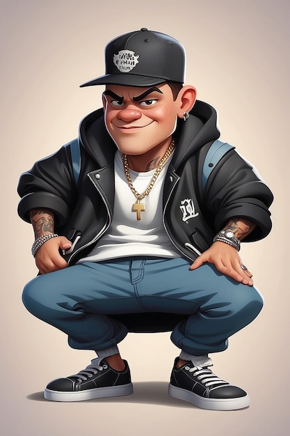 Photo personnage de dessin animé de gangster adolescent