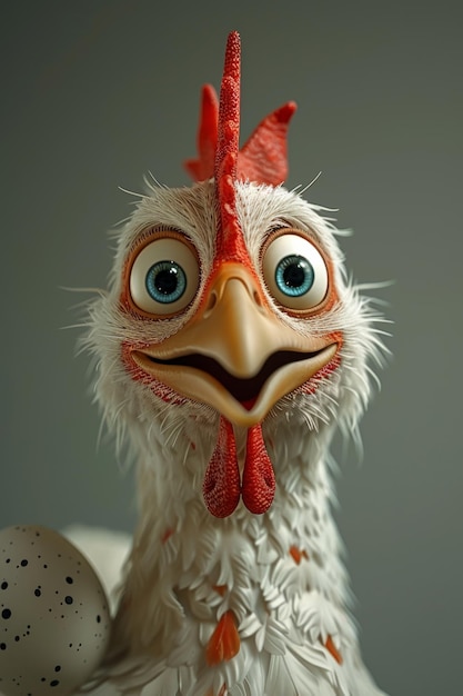 Photo un personnage de dessin animé d'une illustration 3d de poulet