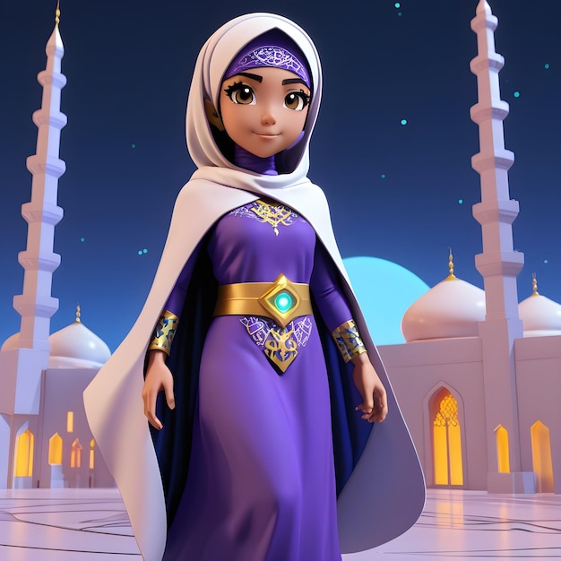 Personnage de dessin animé islamique du Ramadan