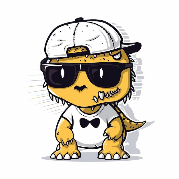 un personnage de dessin animé avec des lunettes de soleil et un chapeau qui dit " bobcat "