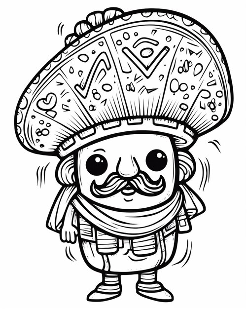 Photo un personnage de dessin animé avec une moustache et un chapeau sur ai generative