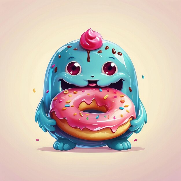 Un personnage de donut mignon en 3D