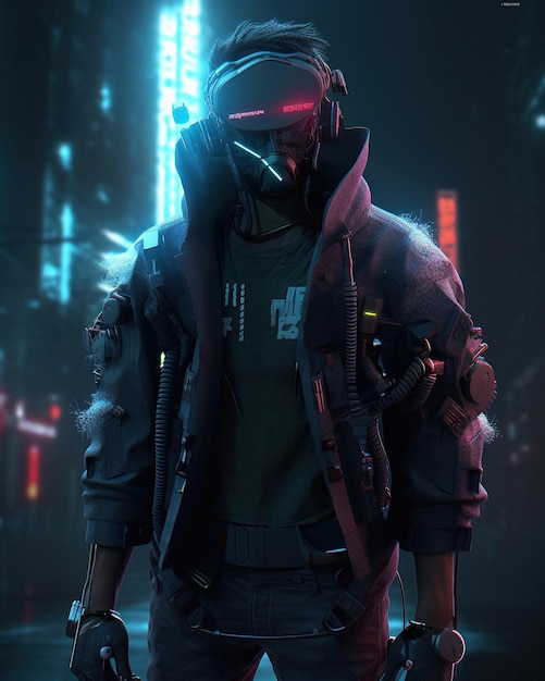 Un personnage du jeu cyberpunk