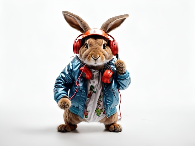 Photo le personnage du lapin hiphop hare