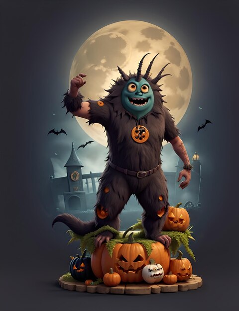 Le personnage du monstre d'Halloween 3D