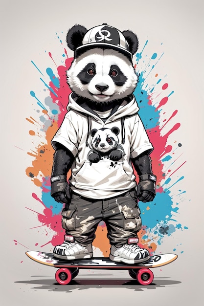 Le personnage du panda skate