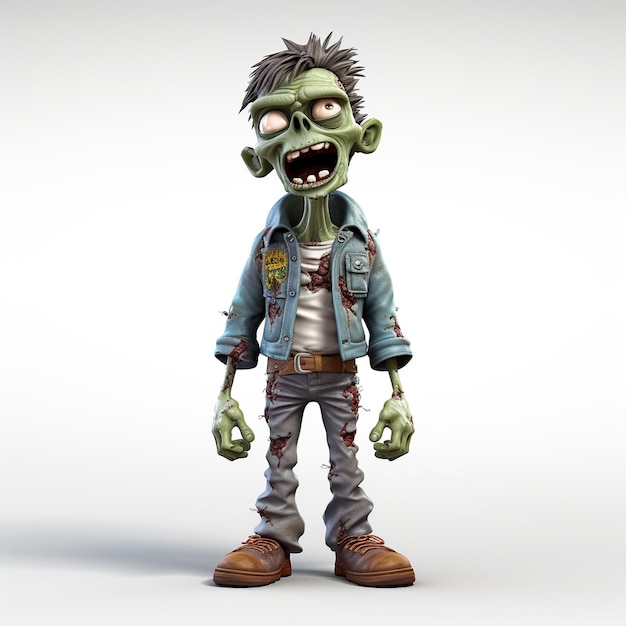 Personnage de fête de costume de zombie d'Halloween 3D