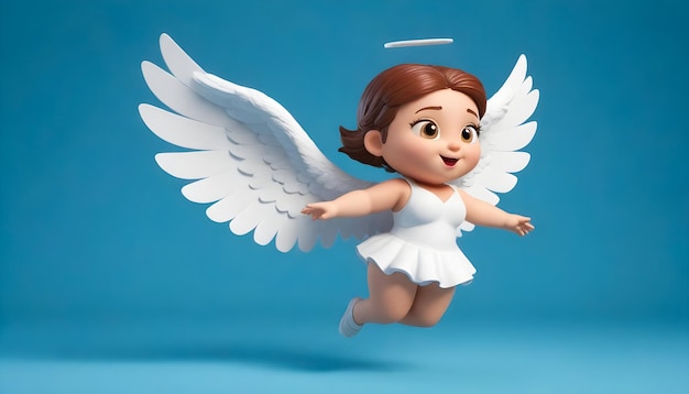 un personnage figuré d'un ange femelle avec des ailes et un halo