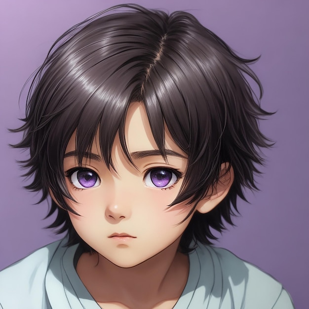 Photo personnage de garçon d'anime beau pour l'avatar et l'illustration 2d
