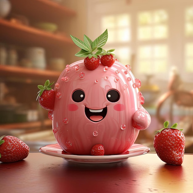 personnage de gâteau de fraise jouet