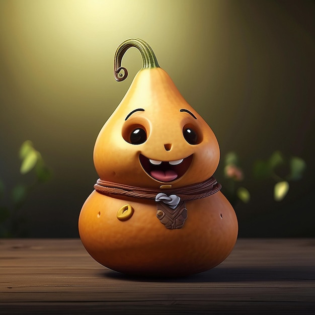 Un personnage de gourd mignon en 3D