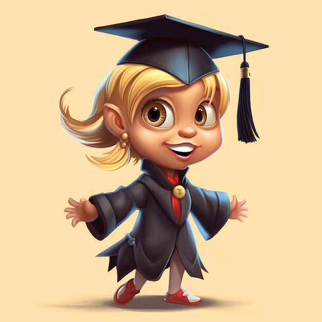 Un personnage gradué joyeux icône 3d