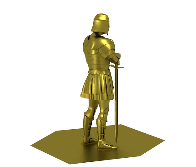 Personnage de guerrier rendu 3D illustration 3D