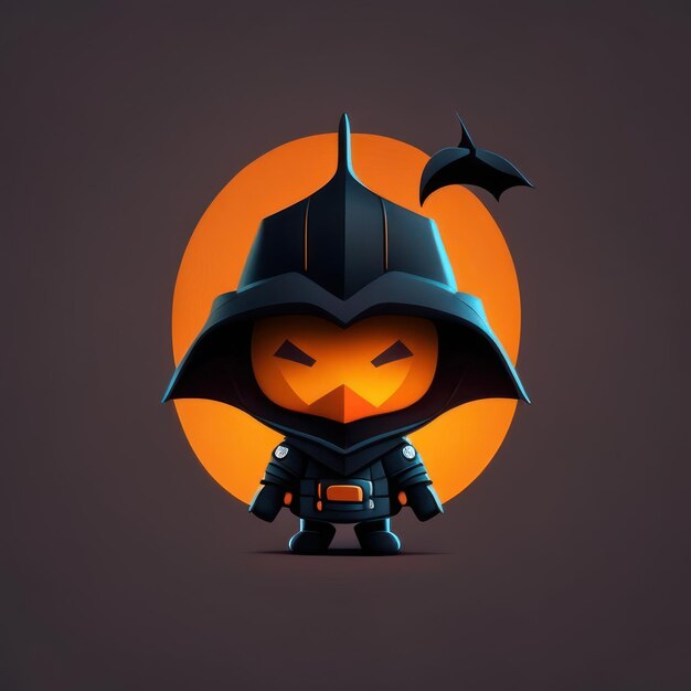 Personnage d'halloween minimaliste IA générative