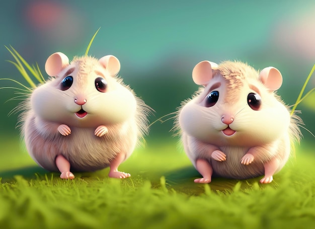 Le personnage de Hamster 3D avec un joli sourire