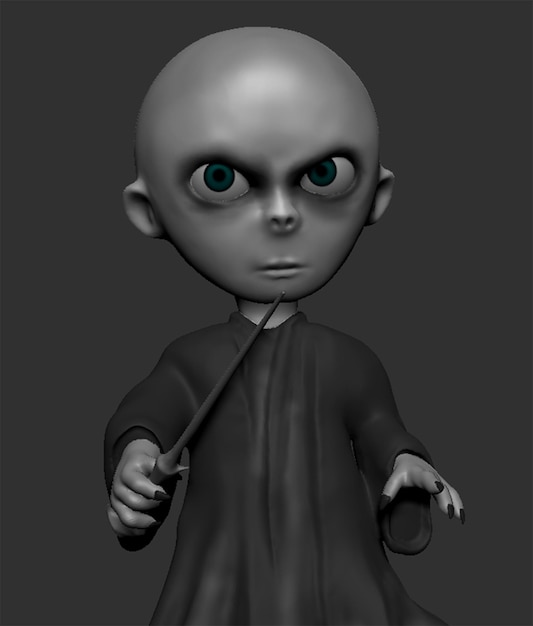 Personnage d'horreur de dessin animé sur le fond 3drendering