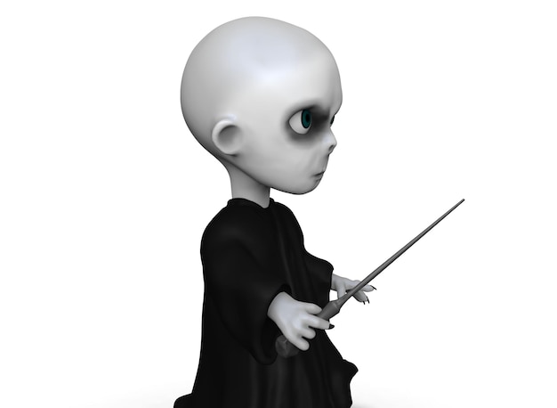Personnage d'horreur de dessin animé sur le fond 3drendering