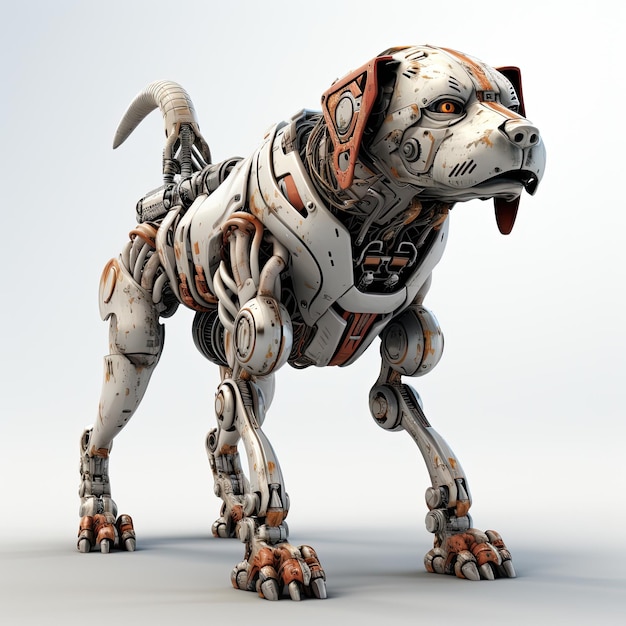 personnage d'illustration de chien de robot zombie